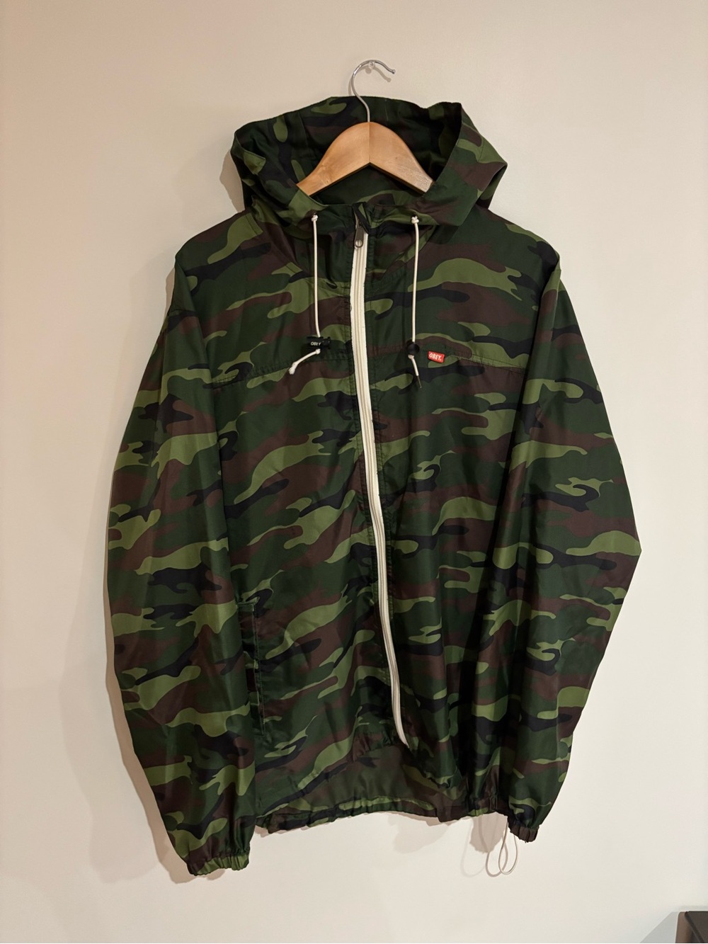 Men's Size Large Obey Camo Windbreaker